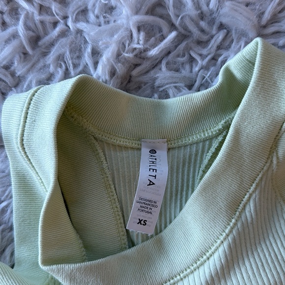 Athleta Green Racerback Ribbed Tank Top - Picture 2 of 3